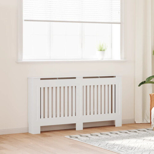 White Radiator Cover Heating Cabinet 152 cm Engineered Wood