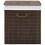 Berkfield Bamboo Laundry Bin Rectangular Dark Brown 1