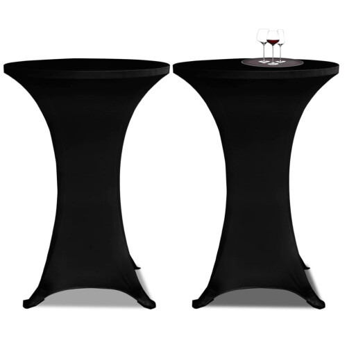 Standing Table Cover ò70cm Black Stretch 2 pcs