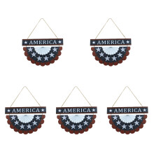 5Pcs Patriotic Wooden Hanging Decor Assorted Colors Independence Day