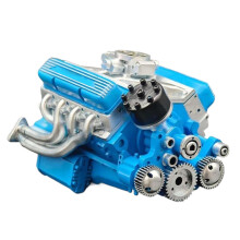 V8 Engine Model 1:4 Scale Resin Mechanical Motor STEM Learning Kit with Realistic Detailing Blue Desktop Display