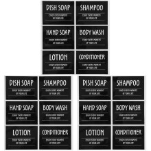 Waterproof Shampoo Bottle Labels Black PVC Self-Adhesive for Home