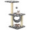 Berkfield Cat Tree with Sisal Scratching Posts 65 cm Grey Paw Print 1
