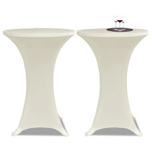 Standing Table Cover ò70cm Cream Stretch 2 pcs