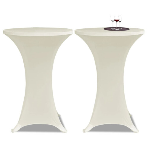 Standing Table Cover ò70cm Cream Stretch 2 pcs