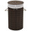 Berkfield Bamboo Laundry Bin Round Dark Brown 1