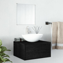 Berkfield 2 Piece Bathroom Furniture Set Black Engineered Wood