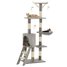 Berkfield Cat Tree with Sisal Scratching Posts 138 cm Grey