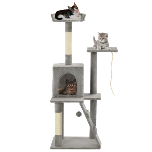 Berkfield Cat Tree with Sisal Scratching Posts 120 cm Grey