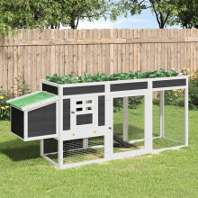 Berkfield Chicken Coop Grey 204x50x84 cm Solid Wood Pine