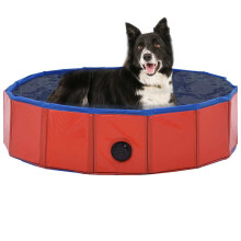 Berkfield Foldable Dog Swimming Pool Red 80x20 cm PVC