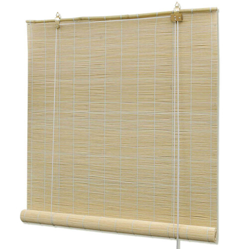 Berkfield Natural Bamboo Roller Blinds 80 x 160 cm
