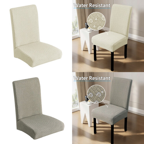 Housse de siège de salle à manger élastique, tissu de-Kaki 1