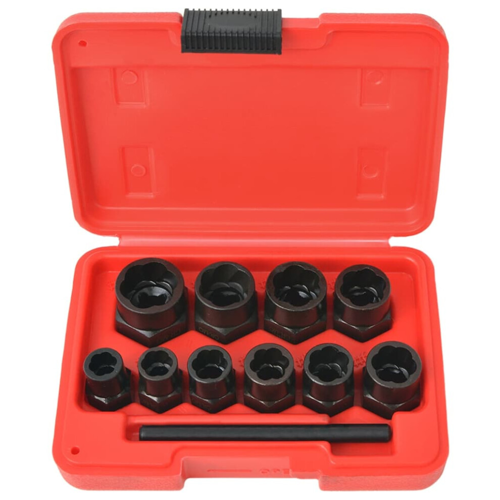 Berkfield 11 Piece Bolt Extractor Set For Damaged Bolts And Nuts Steel 4134461101016