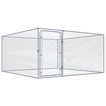 Berkfield Outdoor Dog Kennel Galvanised Steel 2x2x1 m