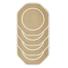 4Pieces Retro Linen Table Placemat Set for Kitchen Dining-Beige