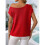 Women'S Short-Sleeved Off-Shoulder Knitted Pullover Red S 5