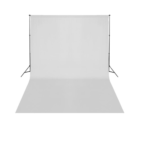 Berkfield Telescopic Background Support System + White Backdrop 3 x 5 m