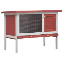 Berkfield Outdoor Rabbit Hutch 1 Layer Red Wood
