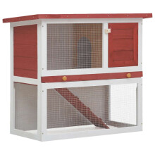 Berkfield Outdoor Rabbit Hutch 1 Door Red Wood