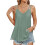 Casual Spaghetti Strap Cami Dark Green M 1