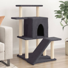 Berkfield Cat Tree with Sisal Scratching Posts Dark Grey 97 cm