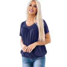 Womens Short Sleeve Casual Tops Navy  S