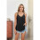 Casual Spaghetti Strap Cami Black S 3