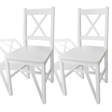 Berkfield Dining Chairs 2 pcs White Pinewood
