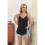Casual Spaghetti Strap Cami Black S 4