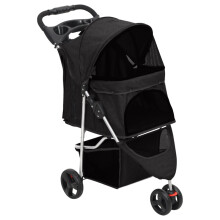 Berkfield Folding Dog Stroller Black 80x46x98 cm Oxford Fabric