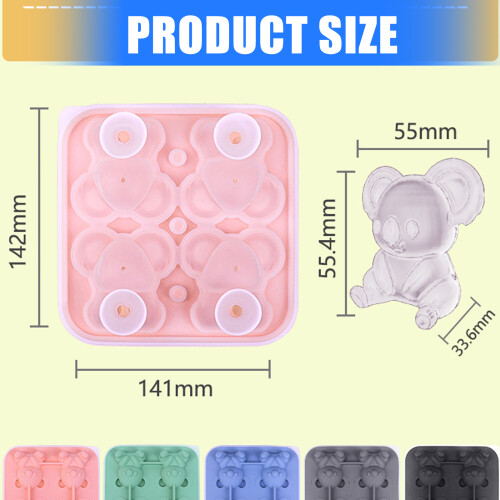 Easily Release Ice Mold Unique Koala Shape Ice Tray for-Green 2