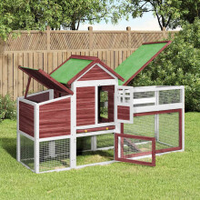 Berkfield Chicken Coop Mocha 186.5x58.5x113 cm Solid Wood Pine