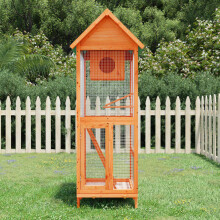Berkfield Bird House Brown 60x58.5x160 cm Solid Wood Pine