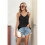 Casual Spaghetti Strap Cami Black S 5