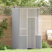 Berkfield Bird Cage Grey 115x78x200 cm Galvanised Steel