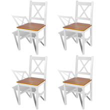Berkfield Dining Chairs 4 pcs White Pinewood