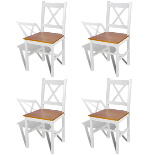 Berkfield Dining Chairs 4 pcs White Pinewood