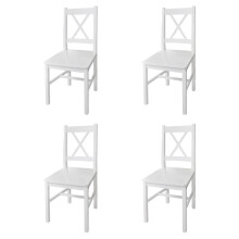 Berkfield Dining Chairs 4 pcs White Pinewood