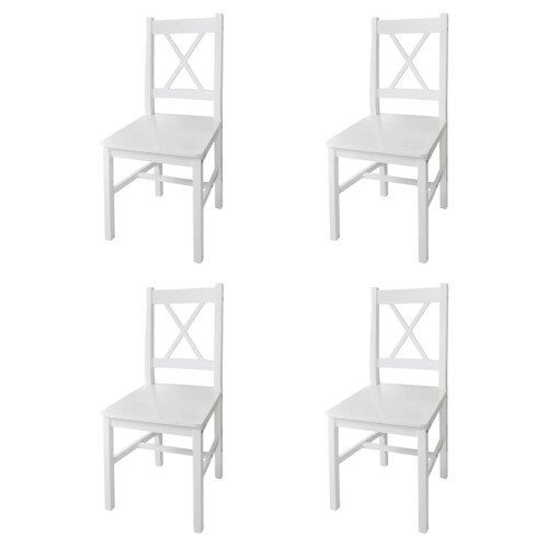Berkfield Dining Chairs 4 pcs White Pinewood