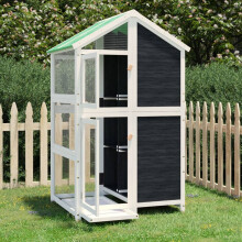 Berkfield Bird House Grey 97x81x152 cm Solid Wood Pine