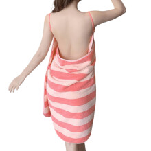 Bathrobe Slings Design Open Back Bath-Pink and white strip