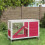 Berkfield Rabbit Hutch Red 103x44x69.5 cm Solid Wood Pine 1