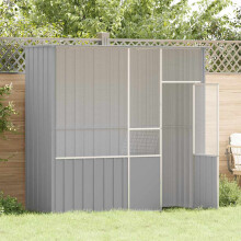 Berkfield Bird Cage Grey 215x78x200 cm Galvanised Steel