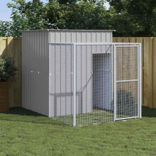Berkfield Chicken Cage with Run Light Grey 165x251x181 cm Galvanised Steel