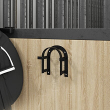 Berkfield Bridle Rack Wall Mounted Black Iron