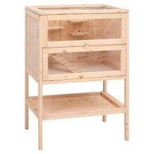 Berkfield Hamster Cage 55x40x80 cm Solid Wood Fir