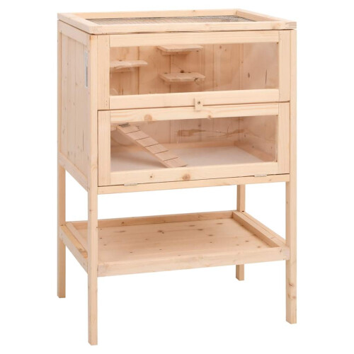 Berkfield Hamster Cage 55x40x80 cm Solid Wood Fir