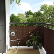 Berkfield Balcony Screen Brown and Black 600x80 cm Poly Rattan