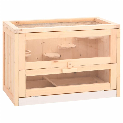 Berkfield Hamster Cage 60x35.5x42 cm Solid Wood Fir